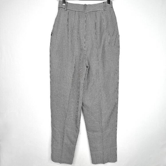 Vintage Casual Corner Houndstooth High Waited Pleat Front Trousers XS - Picture 3 of 11